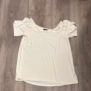 J. Jill Cream Blouse with Flutter Sleeves
